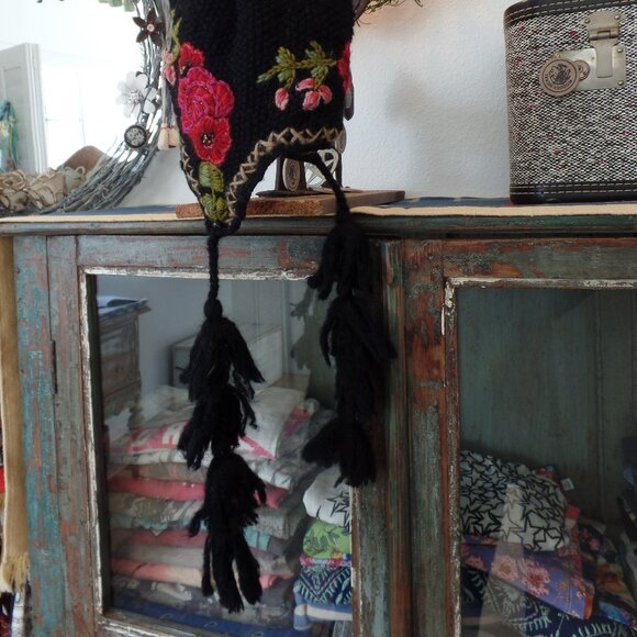 Free People x French Knot Embordered Knit Trapper Hat - Picture 9 of 10